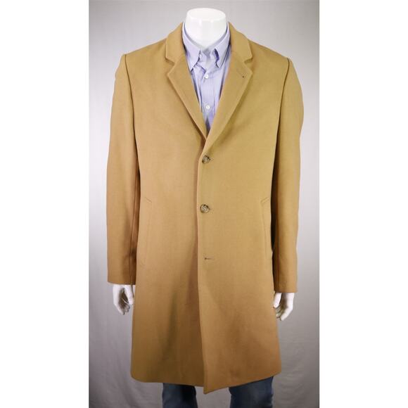 Michael Kors Camel Brown Wool Cashmere 3/4 Length Overcoat Coat 42L - Picture 2 of 9